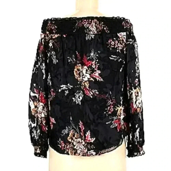 White House Black Market Floral Silk off the shoulder top -  size XS like new - Picture 1 of 7